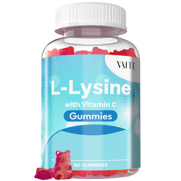 L-Lysine 800mg Gummies with Vitamin C - Supports Skin, Lip, Vegan, Gluten Free, 60 Chewable Lysine for Adults, Vitamins Tissue Health & Immune System, Amino Acid & Complex Supplements, Non-GMO