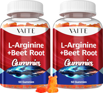 L Arginine 1000mg Supplement Beet Root Gummies - Double Strength, Energy Boost, Circulation Support and Stamina, Organic Chewable Beets Supplements for Men and Women, Vegan Gummy, Sugar-Free(2 Pack)