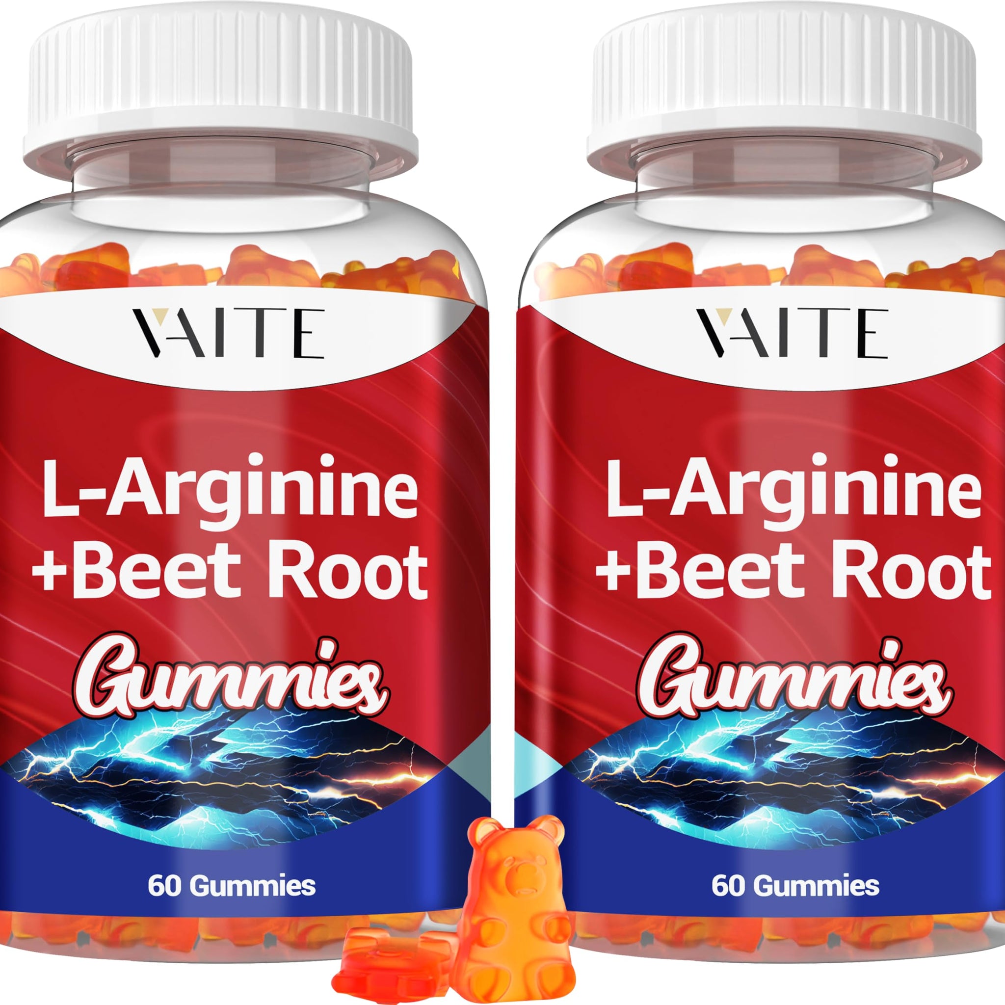 L Arginine 1000mg Supplement Beet Root Gummies - Double Strength, Energy Boost, Circulation Support and Stamina, Organic Chewable Beets Supplements for Men and Women, Vegan Gummy, Sugar-Free(2 Pack)